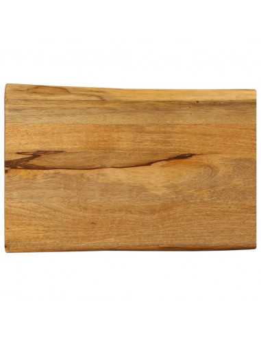 Piano per Tavolo 70x40x3,8cm Bordi Vivi in Legno Massello Mango