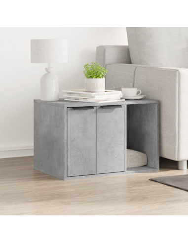 Recinto Lettiera Gatti Grigio Cemento 60x40x40 cm in Truciolato