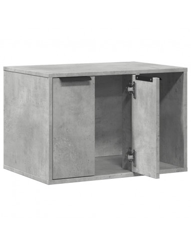 Recinto Lettiera Gatti Grigio Cemento 60x40x40 cm in Truciolato