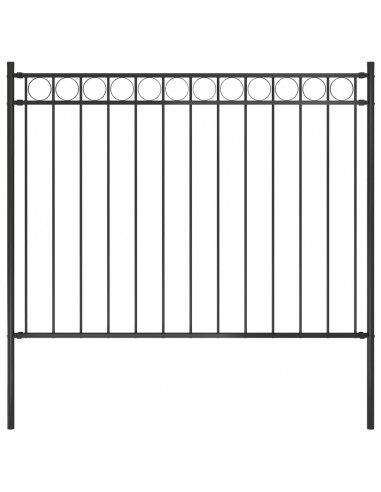 Recinzione da Giardino in Acciaio 1,7x1 m Nera