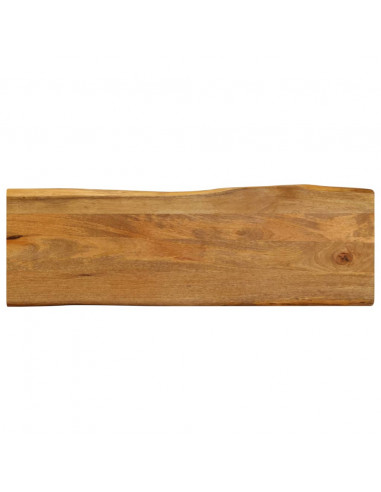 Piano Tavolo 120x40x3,8 cm Bordi Vivi in Legno Massello Mango