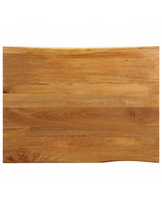 Piano Tavolo 100x80x3,8 cm Bordi Vivi in Legno Massello Mango 2