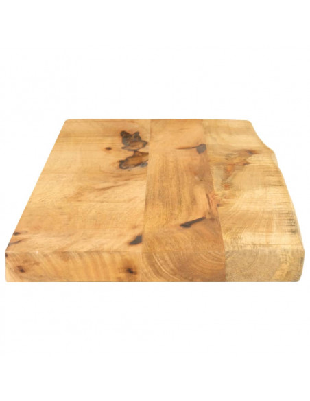 Piano Tavolo 70x20x2,5cm Bordi Vivi Legno Massello Mango Grezzo