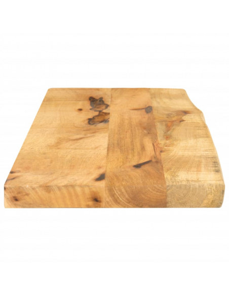 Piano Tavolo 90x30x2,5cm Bordi Vivi Legno Massello Mango Grezzo