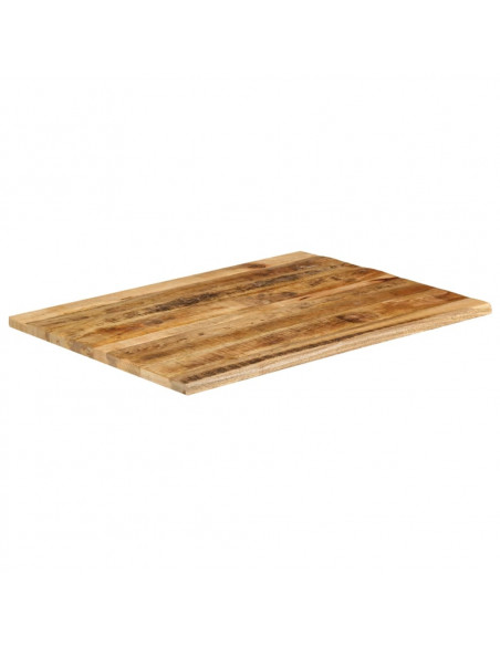 Piano Tavolo 90x80x2,5 cm Bordi Vivi Legno di Mango Grezzo