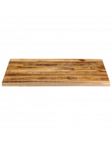 Piano Tavolo 90x80x2,5 cm Bordi Vivi Legno di Mango Grezzo