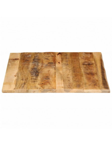 Piano Tavolo 90x80x2,5 cm Bordi Vivi Legno di Mango Grezzo