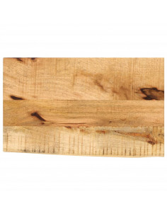 Piano Tavolo 60x30x3,8 cm Bordi Vivi Legno di Mango Grezzo 2