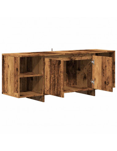 Mobile Porta TV Legno Antico 130x35x50 cm in Legno Multistrato