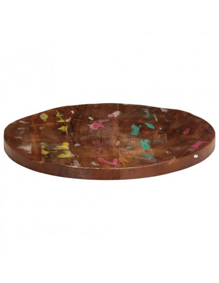 Piano per Tavolo Ø 40x3,8 cm Rotondo Legno Massello di Recupero