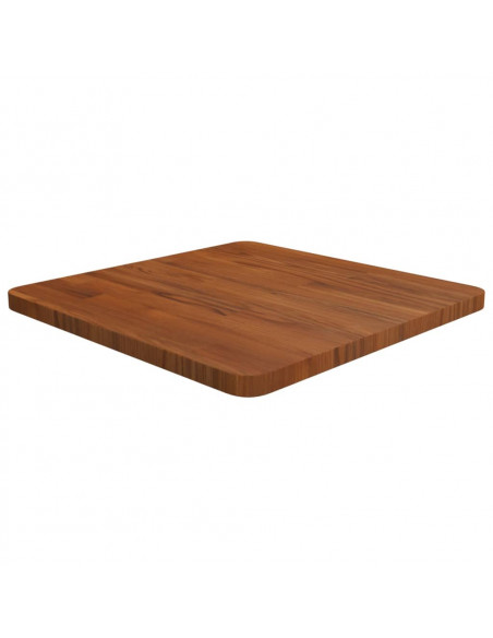 Piano Tavolo Quadrato Marrone Scuro 50x50x2,5cm Rovere Trattato