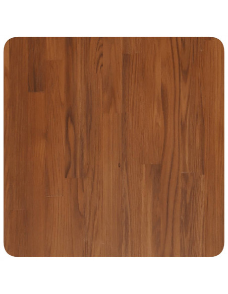 Piano Tavolo Quadrato Marrone Scuro 50x50x2,5cm Rovere Trattato