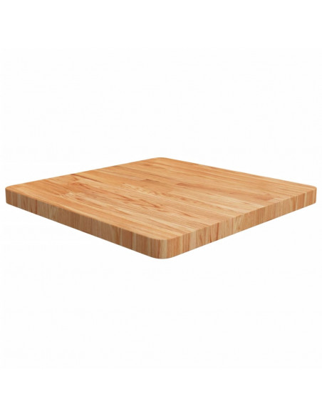 Piano Tavolo Quadrato Marrone Chiaro 60x60x4cm Rovere Trattato