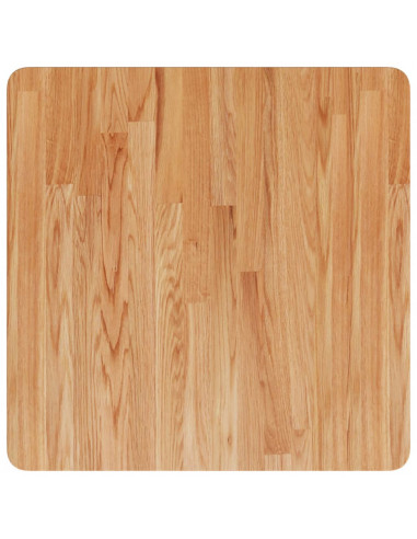 Piano Tavolo Quadrato Marrone Chiaro 60x60x4cm Rovere Trattato