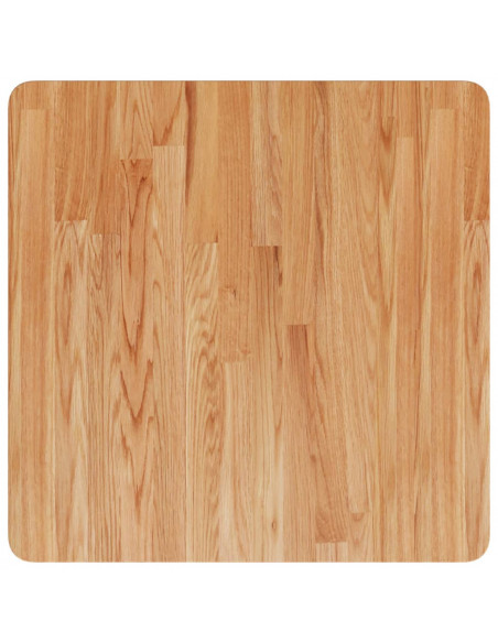 Piano Tavolo Quadrato Marrone Chiaro 60x60x4cm Rovere Trattato