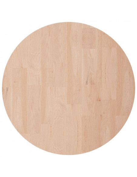 Piano Tavolo Rotondo Ø50x4 cm Massello di Rovere Non Trattato