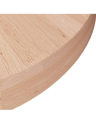 Piano Tavolo Rotondo Ø50x4 cm Massello di Rovere Non Trattato