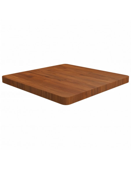 Piano Tavolo Quadrato Marrone Scuro 60x60x4cm Rovere Trattato