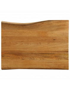 Piano per Tavolo 80x60x2,5cm Bordi Vivi in Legno Massello Mango 2