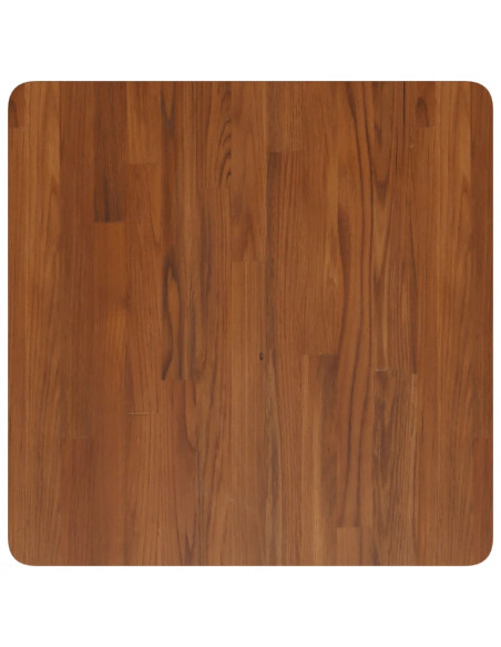 Piano Tavolo Quadrato Marrone Scuro 60x60x4cm Rovere Trattato