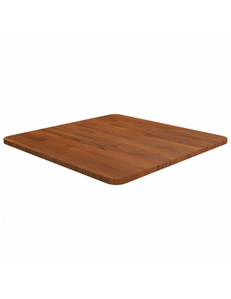 Piano Tavolo Quadrato Marrone Scuro 50x50x1,5cm Rovere Trattato