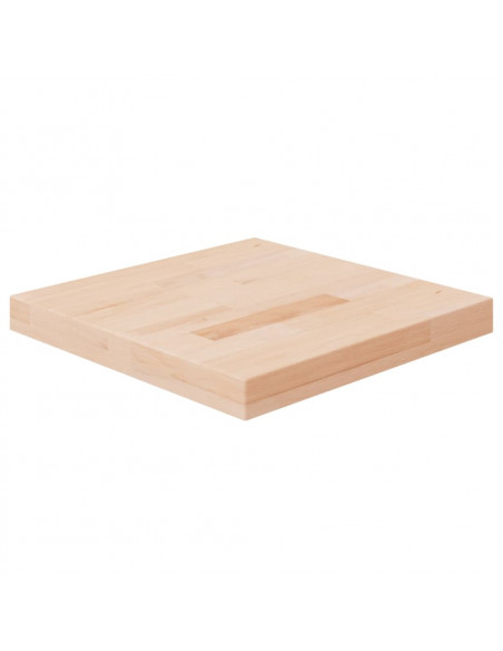 Piano Tavolo Quadrato 40x40x4 cm Massello Rovere Non Trattato