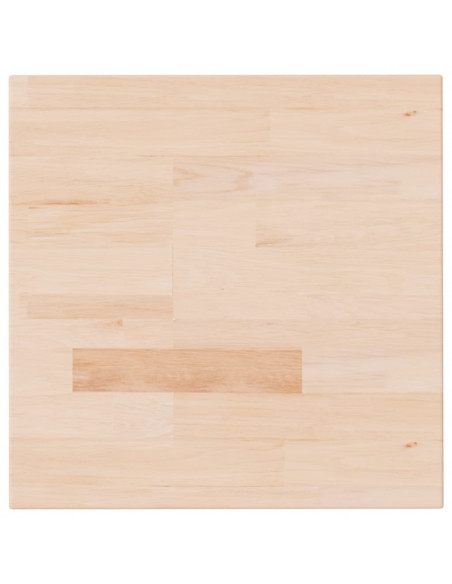 Piano Tavolo Quadrato 40x40x4 cm Massello Rovere Non Trattato