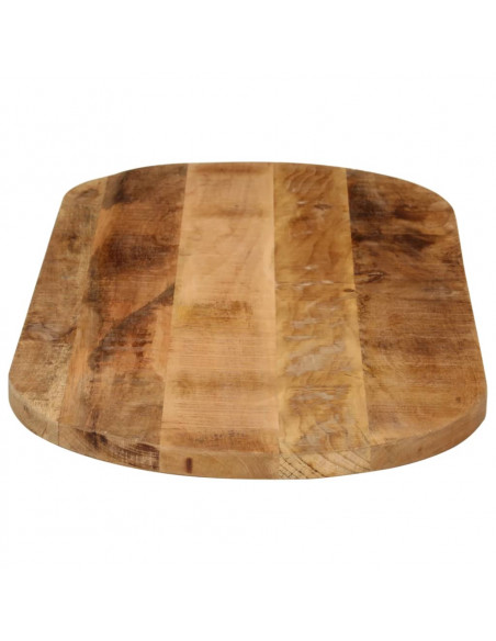 Piano Tavolo 110x40x2,5 cm Ovale Legno Massello Grezzo di Mango