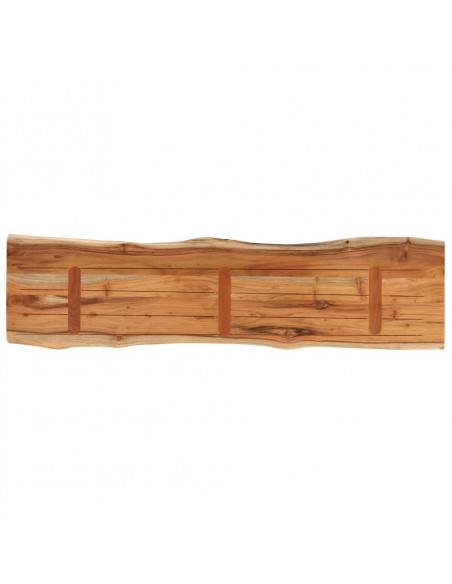Piano Tavolo 180x40x2,5 cm Rettangolare Legno Acacia Bordi Vivi