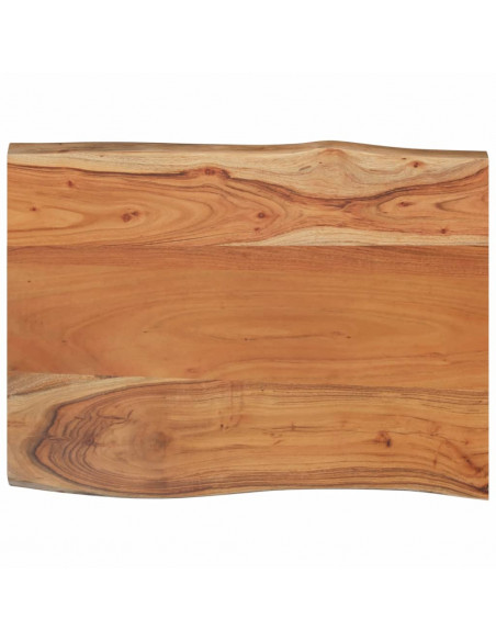 Piano Tavolo 80x60x2,5 cm Rettangolare Legno Acacia Bordi Vivi