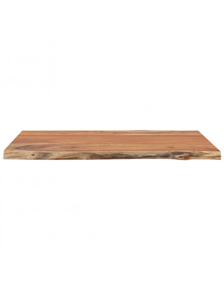 Piano Tavolo 80x60x2,5 cm Rettangolare Legno Acacia Bordi Vivi