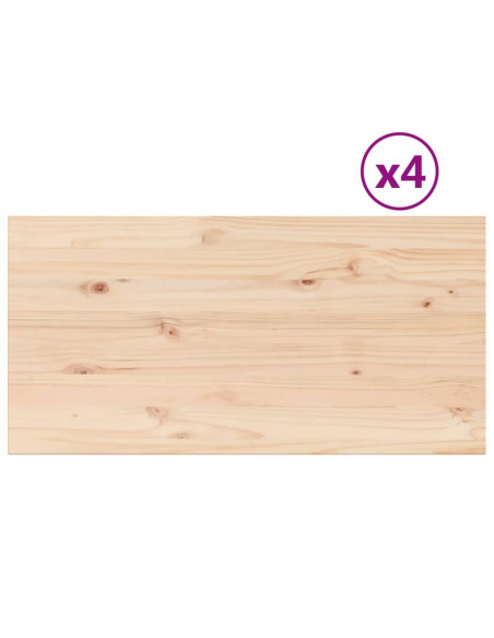 Piani Tavolo 4 pz 100x50x2,5cm Rettangolare Legno Massello Pino