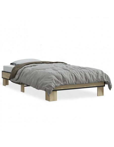 Giroletto Rovere Sonoma 90x190cm in Legno Multistrato e Metallo