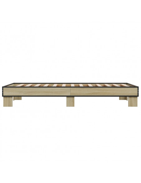 Giroletto Rovere Sonoma 90x190cm in Legno Multistrato e Metallo