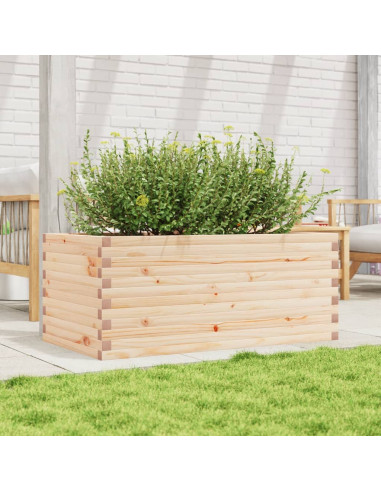 Fioriera da Giardino 110x60x46 cm in Legno Massello di Pino