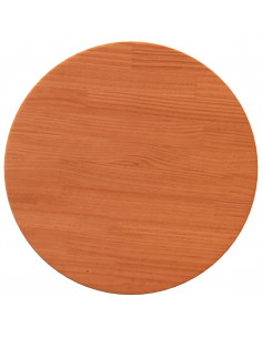 Piano Tavolo Rotondo Marrone Cera Ø40x2,5cm Legno Massello Pino 2