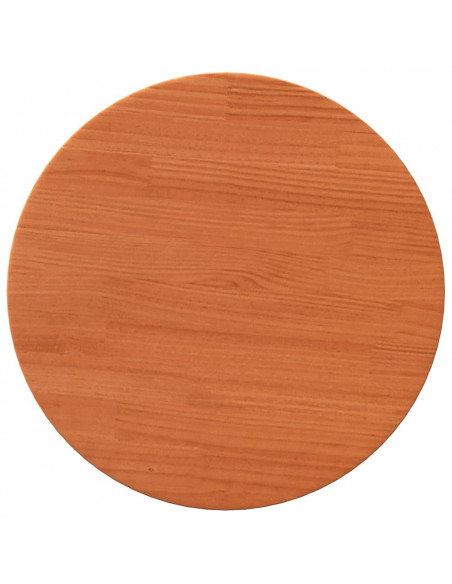 Piano Tavolo Rotondo Marrone Cera Ø40x2,5cm Legno Massello Pino