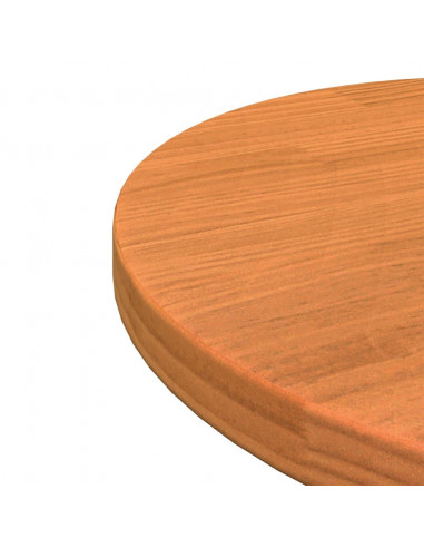 Piano Tavolo Rotondo Marrone Cera Ø40x2,5cm Legno Massello Pino