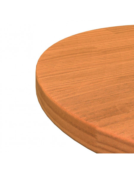 Piano Tavolo Rotondo Marrone Cera Ø40x2,5cm Legno Massello Pino