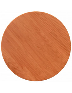 Piano Tavolo Rotondo Marrone Cera Ø60x2,5cm Legno Massello Pino 2