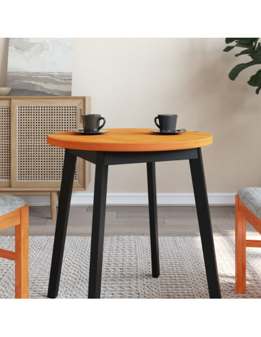 Piano Tavolo Rotondo Marrone Cera Ø60x2,5cm Legno Massello Pino