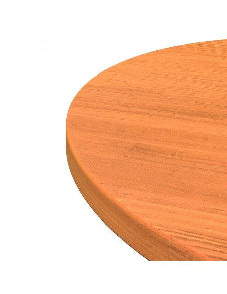 Piano Tavolo Rotondo Marrone Cera Ø60x2,5cm Legno Massello Pino
