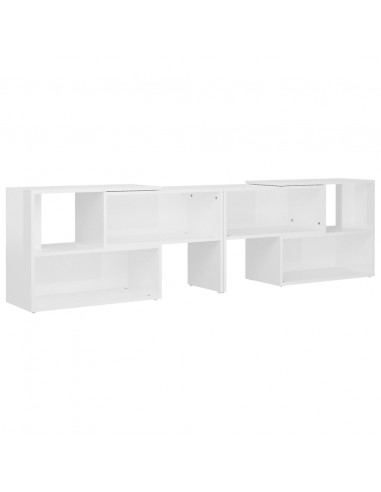 Mobile Porta TV Bianco Lucido 149x30x52 cm in Legno Multistrato