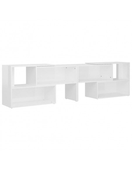 Mobile Porta TV Bianco Lucido 149x30x52 cm in Legno Multistrato