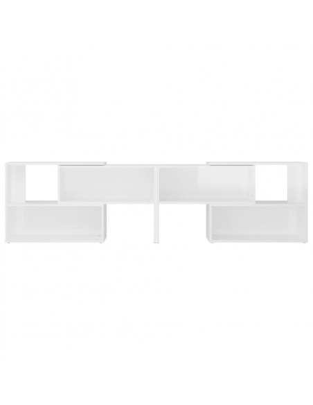 Mobile Porta TV Bianco Lucido 149x30x52 cm in Legno Multistrato