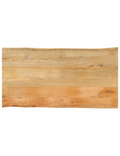 Piano Tavolo 110x60x2,5 cm Bordi Vivi in Legno Massello Mango 2