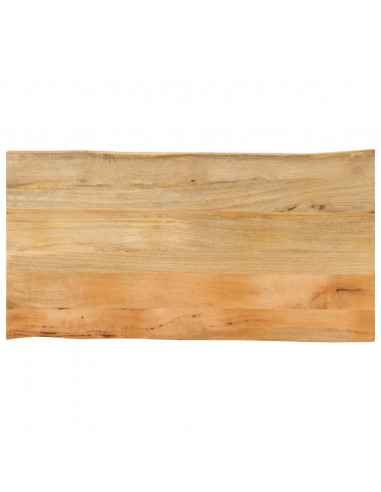 Piano Tavolo 110x60x2,5 cm Bordi Vivi in Legno Massello Mango