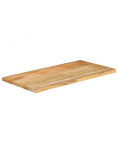 Piano Tavolo 110x60x2,5 cm Bordi Vivi in Legno Massello Mango