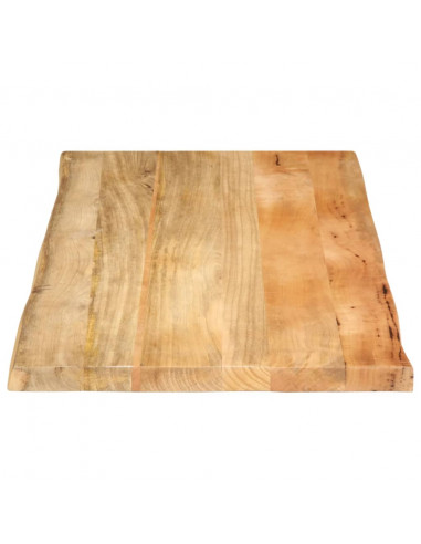 Piano Tavolo 110x60x2,5 cm Bordi Vivi in Legno Massello Mango