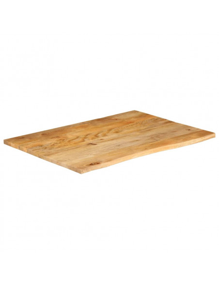 Piano Tavolo Bordi Vivi 90x80x3,8 cm in Legno Massello di Mango